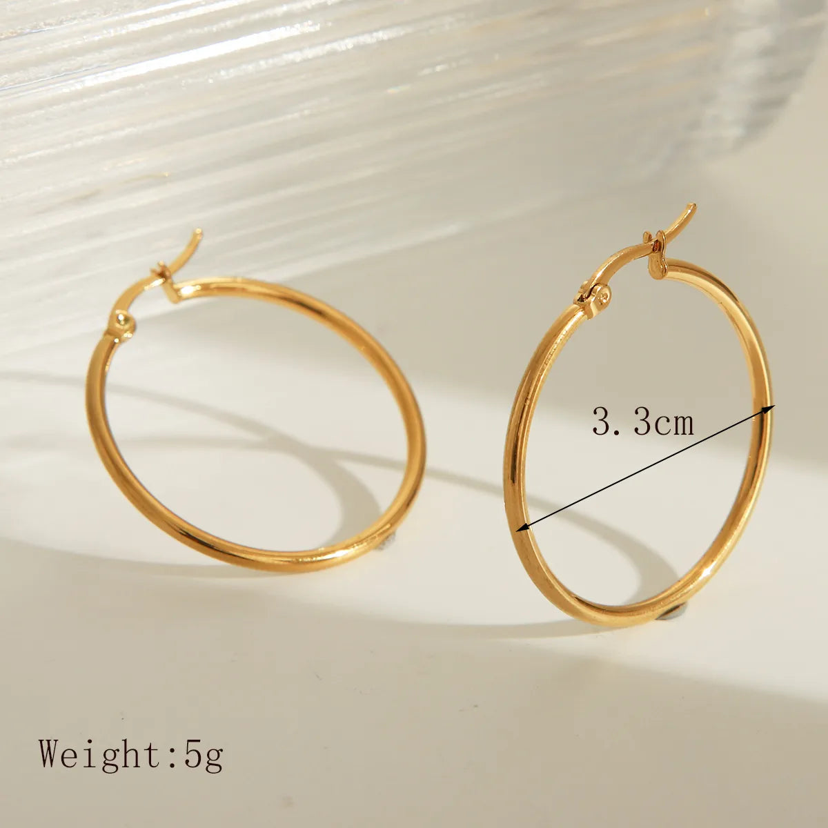 ARGOLLAS CUBANAS CLASICAS GOLD 3.3CM