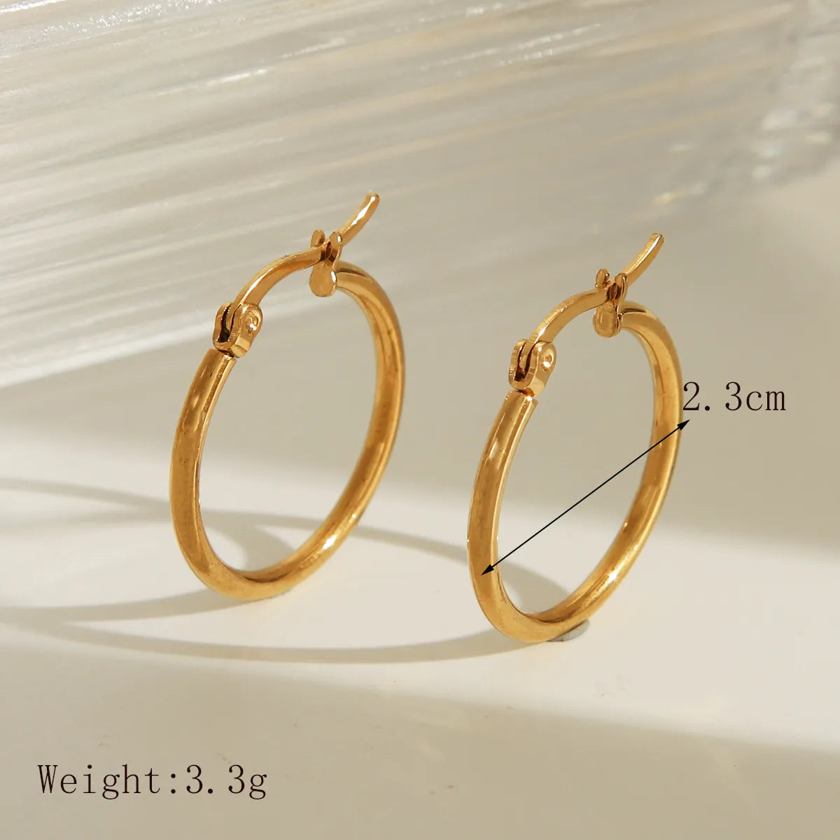 ARGOLLAS CUBANAS CLASICAS GOLD 2.3CM