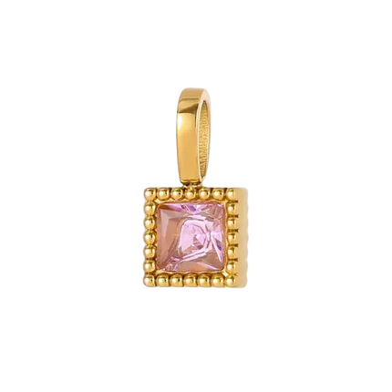 DIJE CUADRADITO ROSA