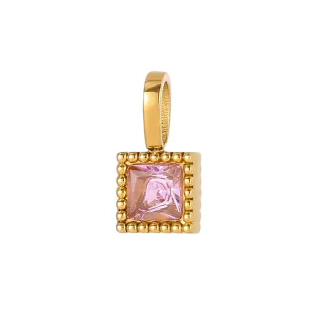 DIJE CUADRADITO ROSA