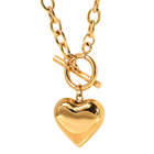 COLLAR CORAZON BARRA CHUNKY GOLD