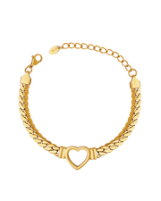 PULSERA CHUNKY HEART GOLD