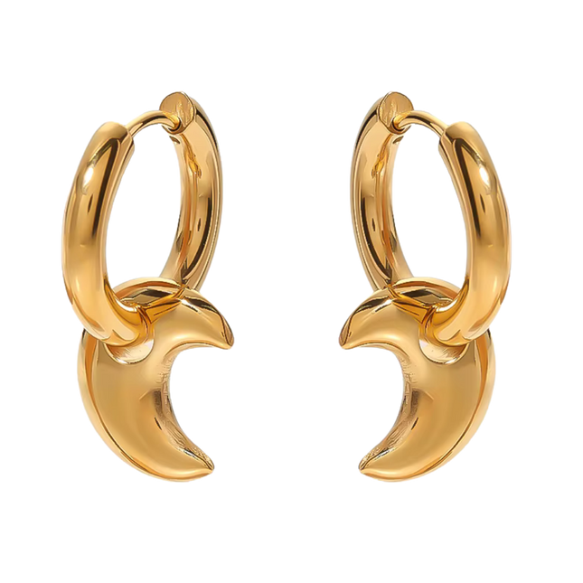 AROS HOOPS MOON GOLD