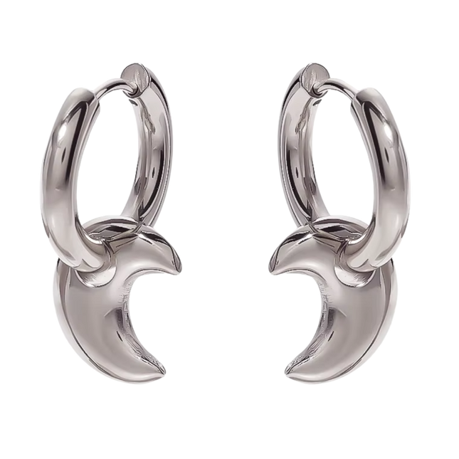 AROS HOOPS MOON SILVER