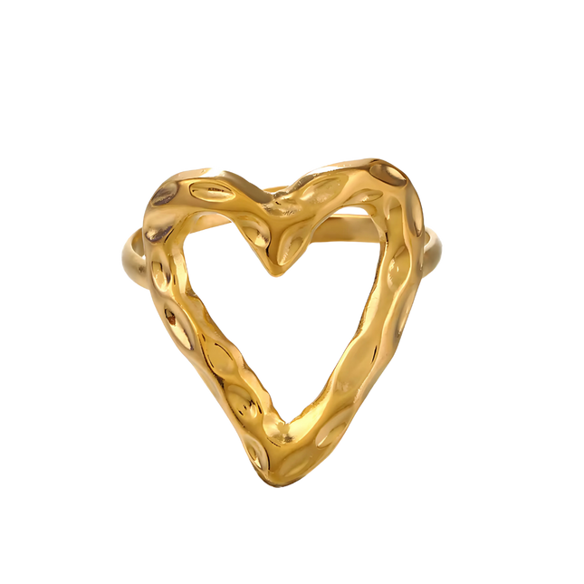 ANILLO CORAZON CALADO GOLD