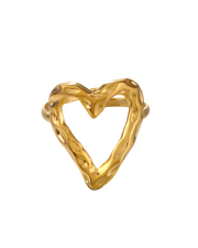 ANILLO CORAZON CALADO GOLD