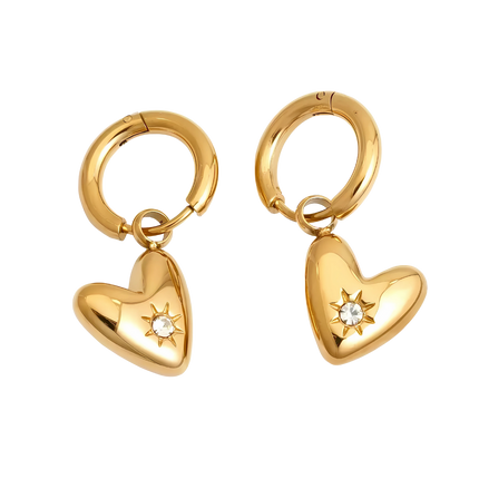 AROS HOOPS HEART IRREGULAR GOLD