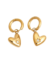 AROS HOOPS HEART IRREGULAR GOLD
