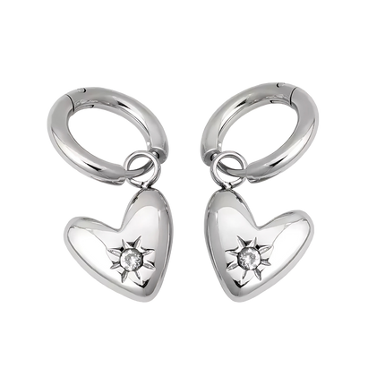 AROS HOOPS HEART IRREGULAR SILVER