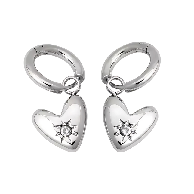 AROS HOOPS HEART IRREGULAR SILVER