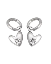 AROS HOOPS HEART IRREGULAR SILVER