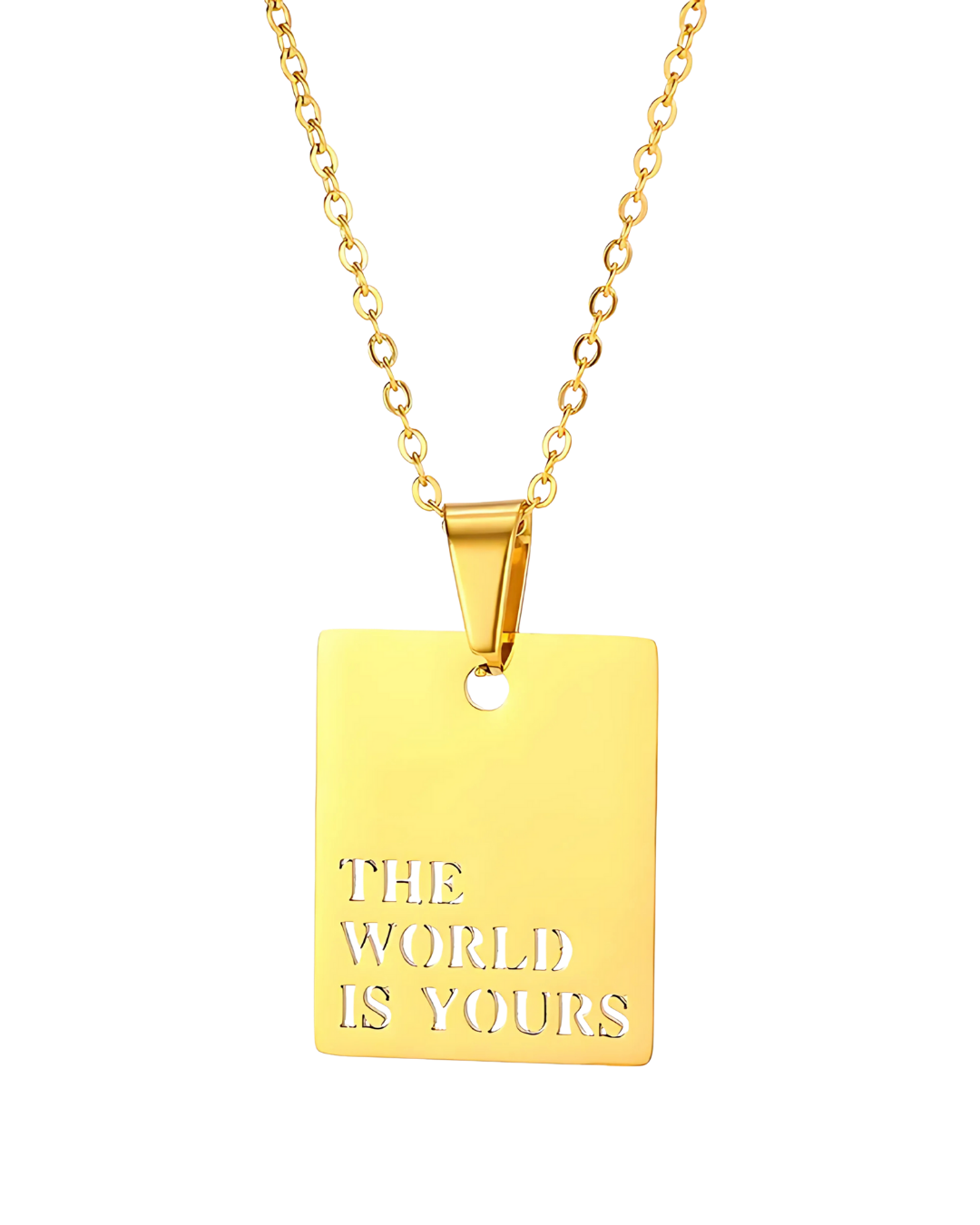 COLLAR MEDALLA THE WORLD IS YOURS