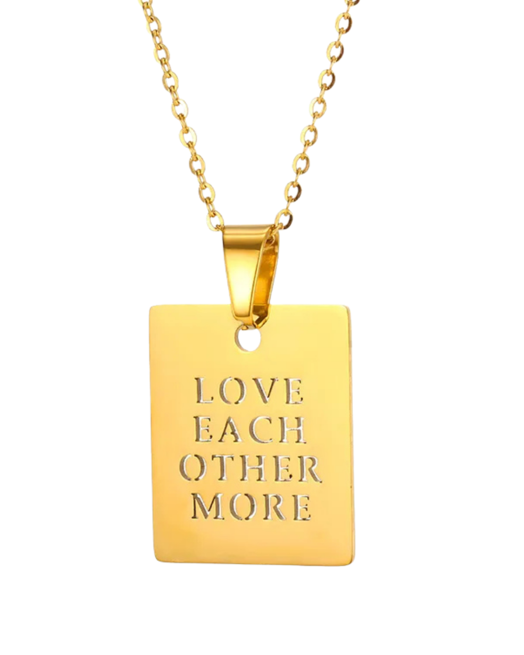 COLLAR MEDALLA FRASES LOVE EACH OTHER MORE