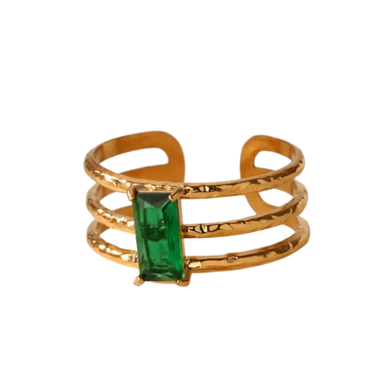 ANILLO TRIPLE LINEA ESMERALDA