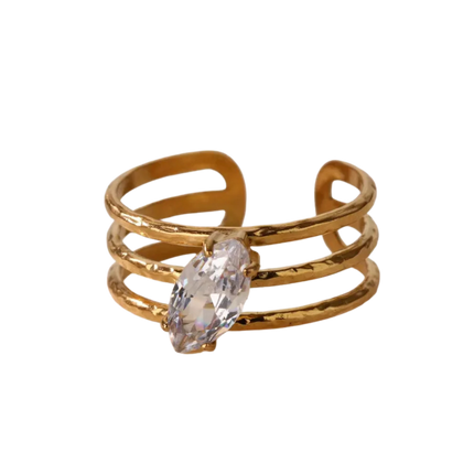 ANILLO TRIPLE LINEA ROMBO CUBIC