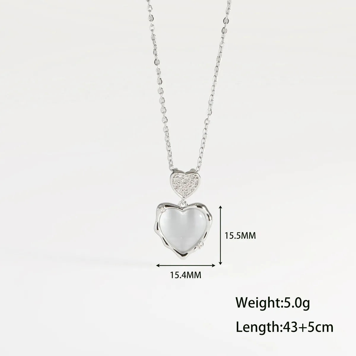 COLLAR CORAZON CRISTAL WHITE