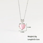 COLLAR CORAZON CRISTAL PINK