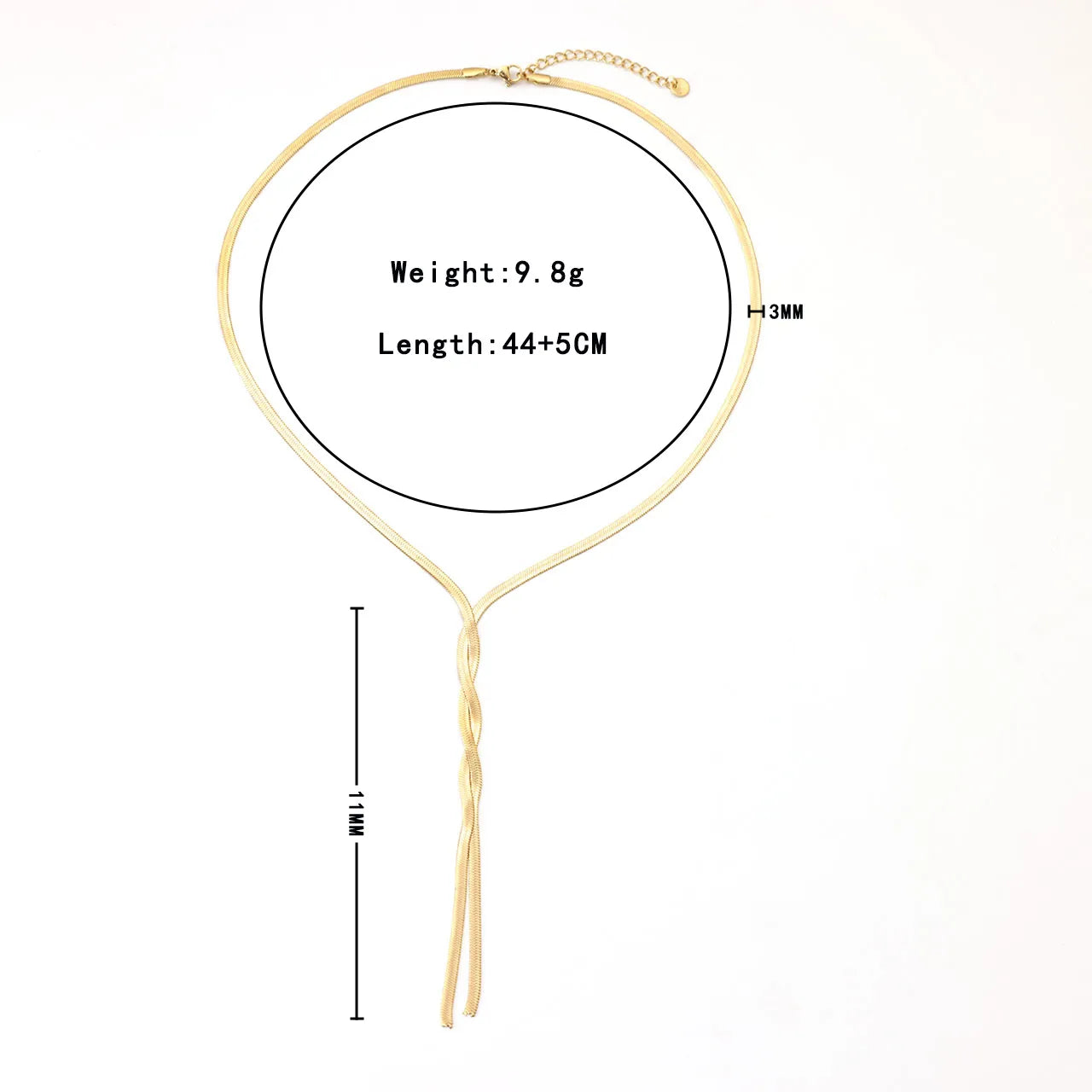 COLLAR CORBATERO VENUS TRENZADO GOLD