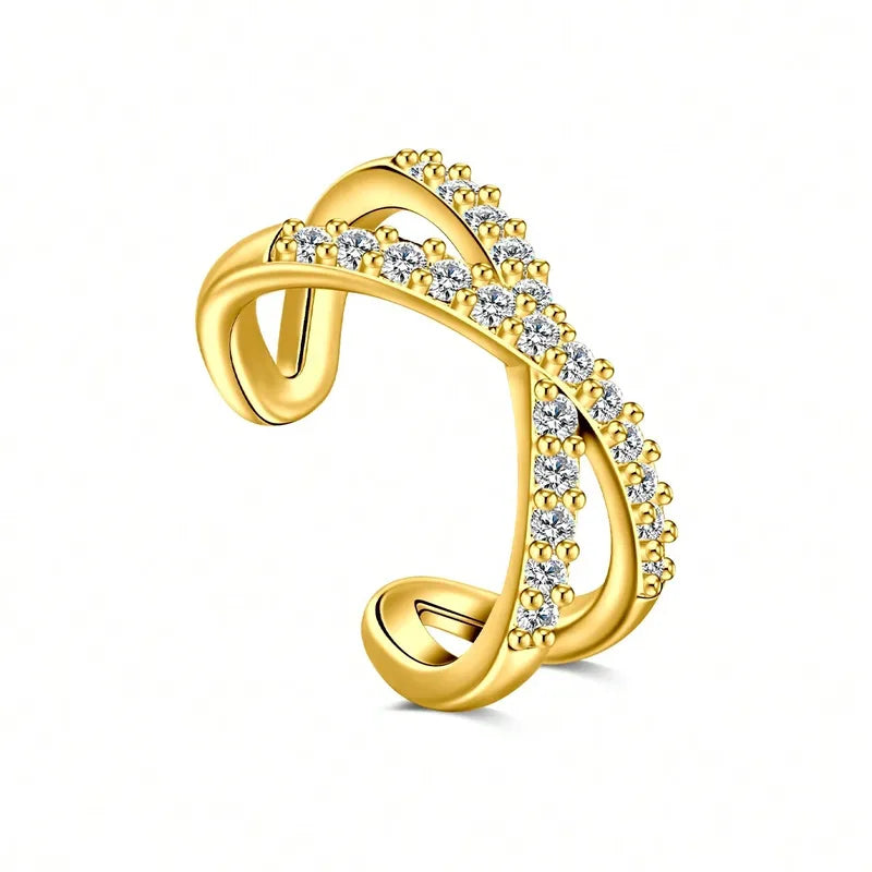 ARO EAR CUFF CROSS SHINY