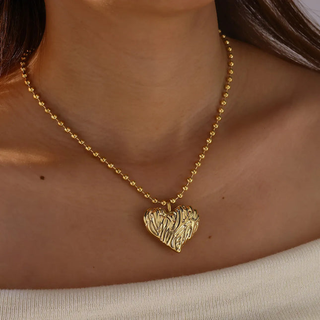 COLLAR CORAZON DE MELOCOTON GOLD