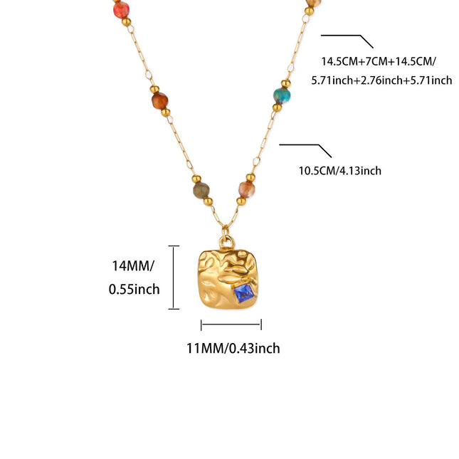 COLLAR MEDALLA CUADRADA COLOURS