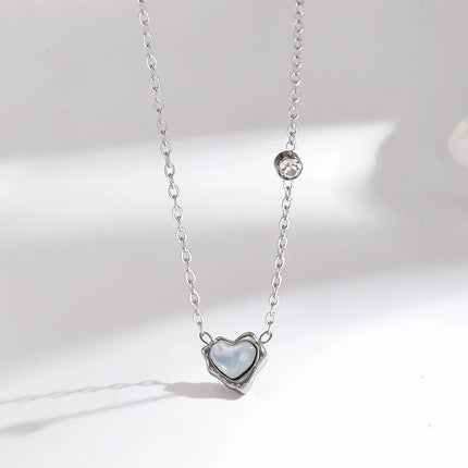 COLLAR CORAZON PERLADO SILVER