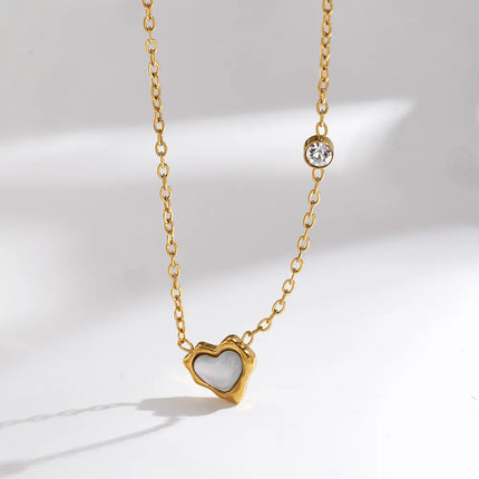 COLLAR CORAZON PERLADO GOLD