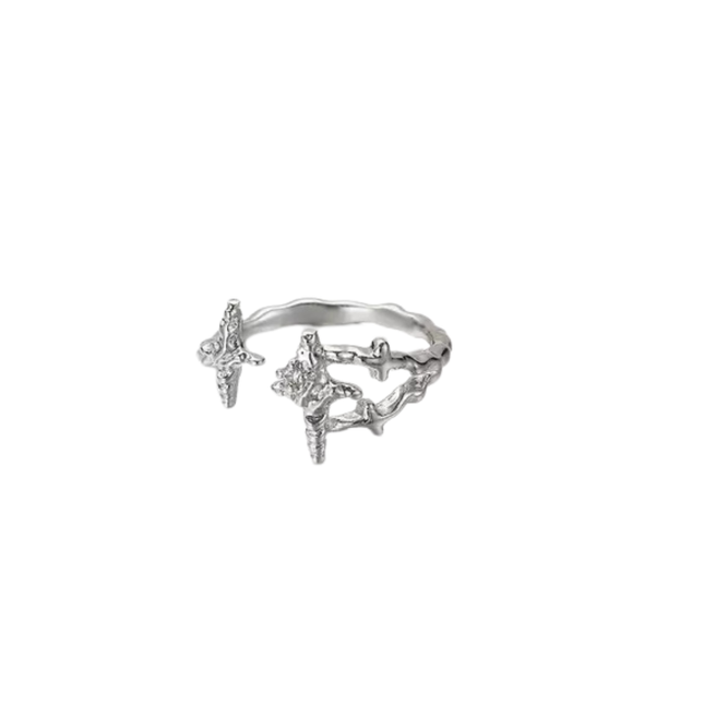 ANILLO STARS IRREGULAR SILVER