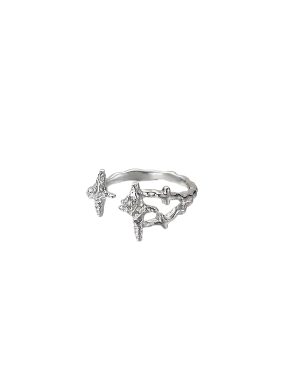 ANILLO STARS IRREGULAR SILVER