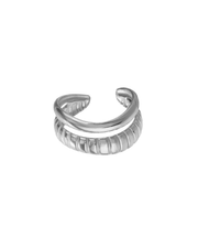 ANILLO DOBLE TRAMADO LISO SILVER