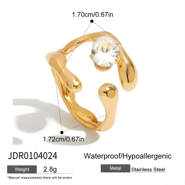 ANILLO AMI GOLD CUBIC