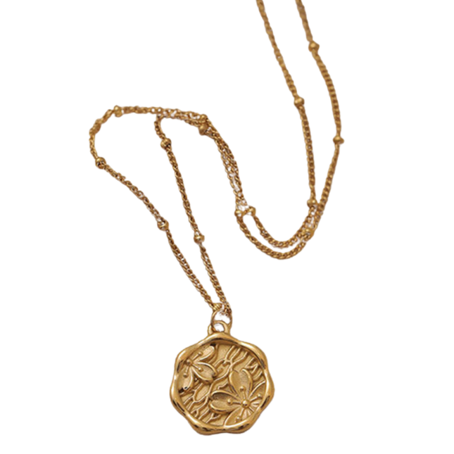 COLLAR FLORCITAS MEDALLA