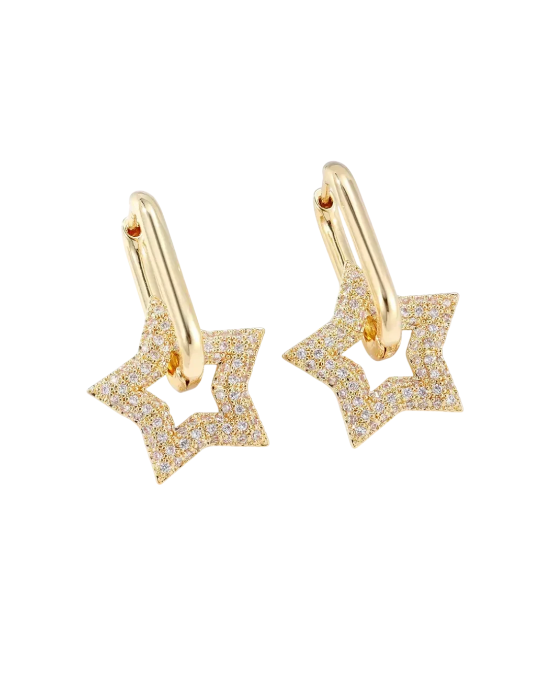 AROS HOOPS STAR SHINY GOLD