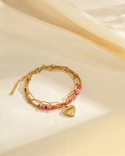 PULSERA HEART EYE PINK