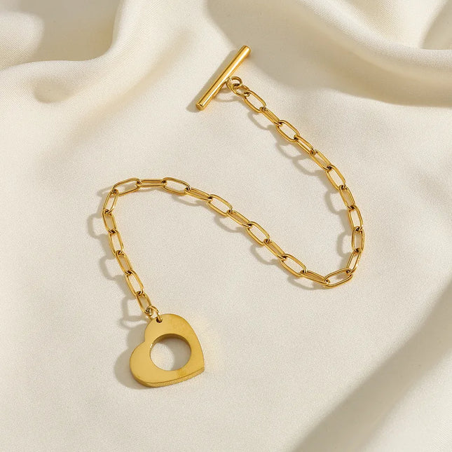 PULSERA MARINERA HEART GOLD