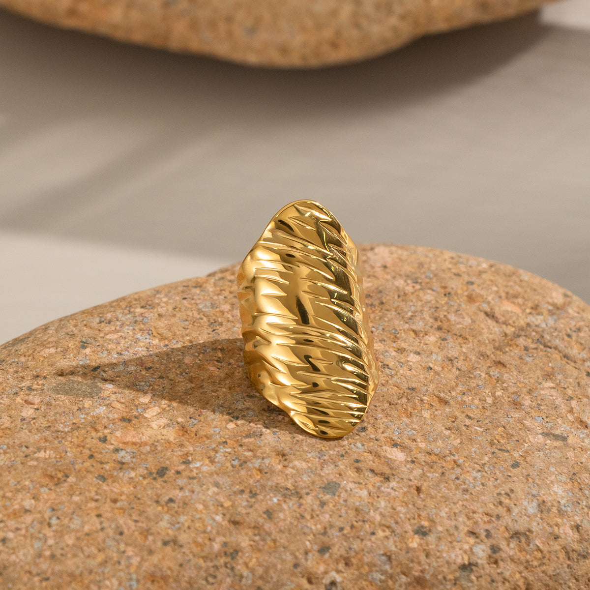 ANILLO CAMERUN TRAMADO GOLD