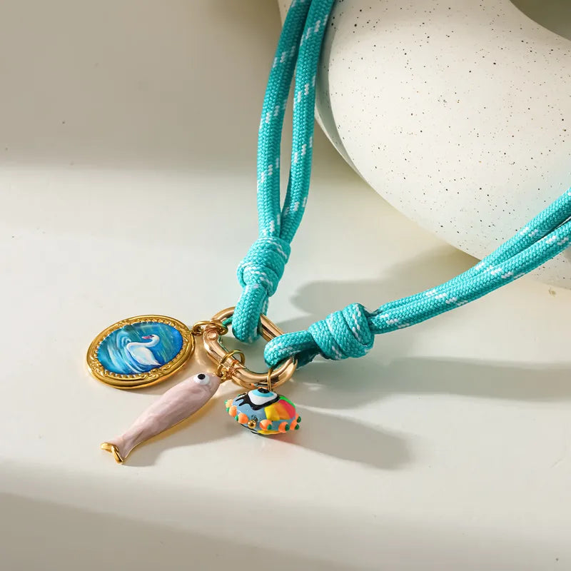 COLLAR PARACORD CISNE CELESTE