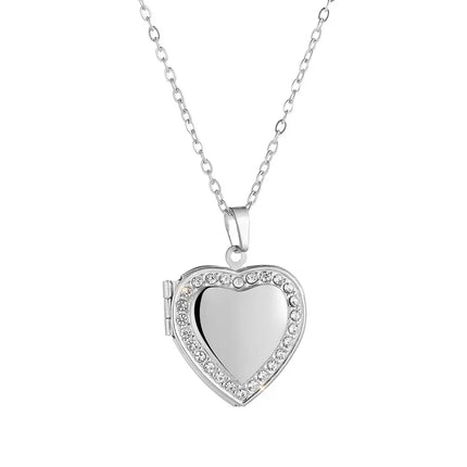 COLLAR RELICARIO SHINY HEART SILVER