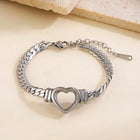 PULSERA CHUNKY HEART SILVER