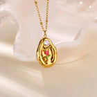 COLLAR MEDALLA ROSA ROJA