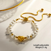 PULSERA LOVE PEARLY TENNIS GOLD