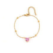 PULSERA HEART CUBIC PINK