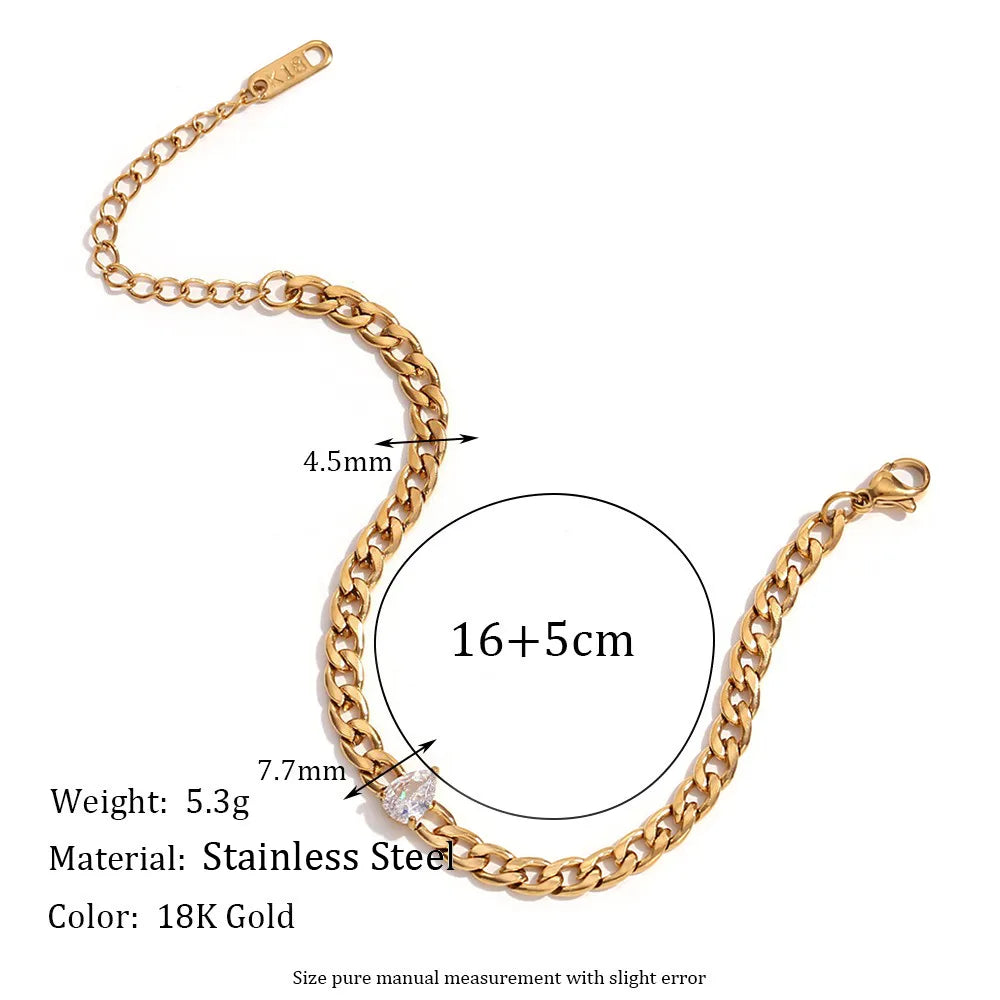 PULSERA CHUNKY CUBIC DROP GOLD