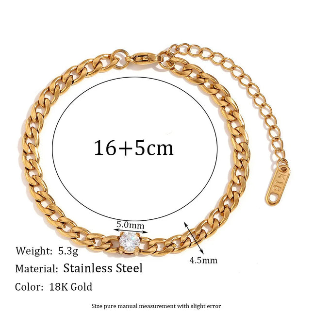 PULSERA CHUNKY CUBIC GOLD 4.5 X 5MM