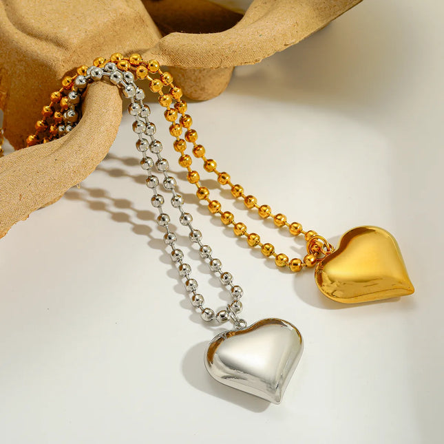 COLLAR HEART BOMBE SILVER