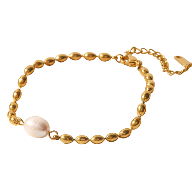 PULSERA SIMPLE PEARL GOLD