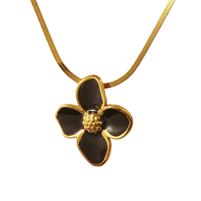 COLLAR ROSE NACAR BLACK