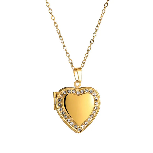 COLLAR RELICARIO SHINY HEART GOLD