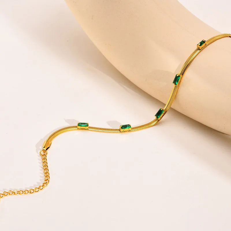 PULSERA CLAPTON PLANA ESMERALDA