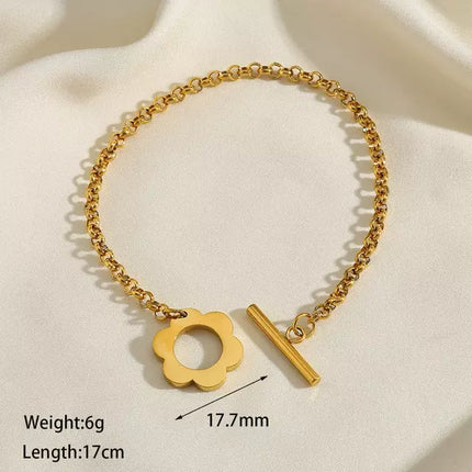 PULSERA MARINERA FLOWER GOLD